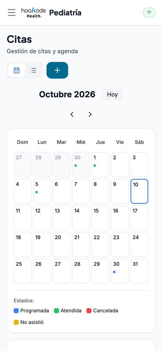 Calendario de citas de la app